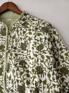 <b>Ladies</b> Reversible Floral Printed 100% Cotton Bomber <b>Jacket</b> - Product Image 2