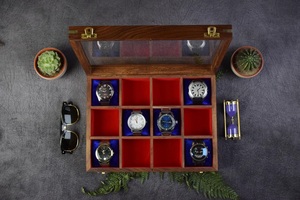 Boîte à montres Royal Time Vault Heritage LuxeTick, organiseur en bois, boîte à montres Crown Prestige, 12 emplacements, boîte de rangement pour bijoux, boîte à montres Elite - Product Image 4