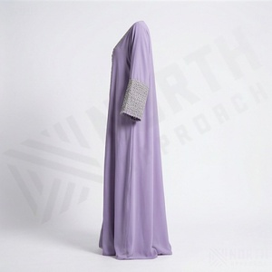 Robe Abaya de Luxe en Polyester pour Femme, Couleur Personnalisée, Broderie en Soie, Longueur Cheville, Haute Qualité, Élégante, Nouvelle Collection Printemps, Idéale pour l'Aïd et les Mariages - Product Image 3