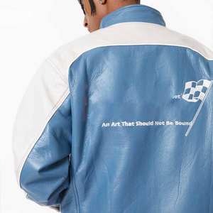 Chaqueta de Cuero Genuino para Hombre OEM 2026, Personalizada, Impermeable, Elegante, con Bordado Chenille, Gruesa, para Invierno y Primavera - Product Image 3