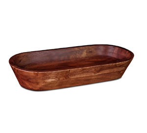 Acacia Wood Dough Bowl 6 PCS Handmade Wooden Oval Bowls Set Of 6 Minimalist Design For Food Serving Home Decor - Product Image 4