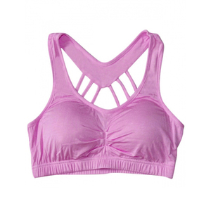 IMPROVEMENTS SPORTS Soutien-gorge de sport pour femme à maintien élevé, dos nageur croisé, rose, noir, gris, en Spandex sans couture, pour la gym - Product Image 4