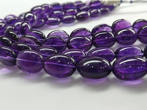 Nouveaux arrivages : perles d'améthyste africaine, pépites lisses/formes ovales, pierres précieuses violettes 100% naturelles pour la création de bijoux sur mesure - Product Image 3