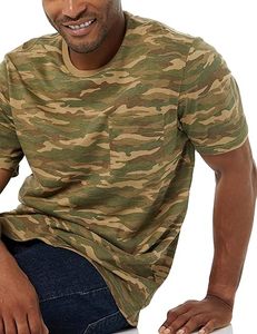 T-shirts pour hommes en camouflage, séchage rapide, 100% coton, 220g, coupe slim régulière, respirants, col rond, pour l'extérieur, vente en gros - Product Image 6