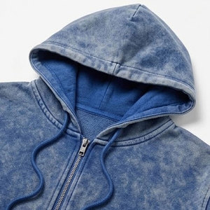 Conjunto Deportivo para Hombre con Efecto Lavado, Chaqueta con Capucha y Cremallera Completa, Pantalones Jogger a Juego, Ropa Casual Urbana Contemporánea de Dos Piezas - Product Image 3