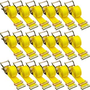 18ชิ้นคงทนอี-แทรคเกอร์ผูกลง2 "x 15 'สายรัดโพลีเอสเตอร์สำหรับรถเทรลเลอร์รถเทรลเลอร์บรรทุก4400ปอนด์ - Product Image 1