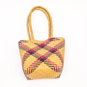 Cylindrical Woven Straw <b>Bag</b> with Drawstring Closure – Vintage & <b>Boho</b> Style - Product Image 4