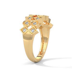 Anillo de Eternidad Zig Zag con Diamantes Cultivados en Laboratorio, Corte Pera, Bañado en Rodio, Oro de 14K y 18K, Joyería de Boda Unisex - Product Image 2