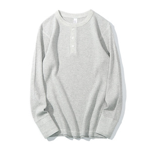 <b>Men's</b> Long Sleeve Thermal <b>Henley</b> <b>Shirt</b> Waffle Knit Casual Crew Neck Top Solid Color 2026 - Product Image 3