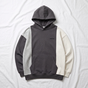 Custom Logo <b>Men</b> Two Tone Color Block Hoodie Pullover Green <b>Black</b> Contrast Hooded <b>Sweatshirt</b> Cotton Fleece Hoodies Manufacturer - Product Image 1