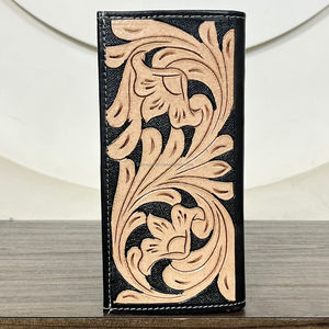 2026 Fashionable Genuine Tooled Leather Beaded <b>Wallet</b> Luxury Slim Men Long Portable Multifunctional Exclusive <b>Wallets</b> for Men - Product Image 6