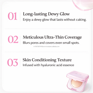 Crema BB Vegana con Ácido Hialurónico K Beauty, Base de Maquillaje en Cojín, Acabado Luminoso, Cosmético para la Piel, Marca Privada Personalizada - Product Image 4