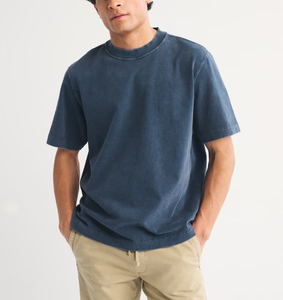 T-shirt à manches courtes pour homme, coupe ample oversize, grammage lourd 240 GSM, 100% coton, col rond vintage, épaules tombantes, uni, personnalisable avec logo - Product Image 4