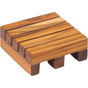 Juego de Posavasos Cuadrados de Madera Hechos a Mano, Ecológicos, para Café, Té, Mesa de Comedor, Accesorios de Cocina y Fiestas - Product Image 4