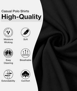 Chemises polo pour hommes, t-shirts décontractés à manches courtes, t-shirts de sport, chemise classique à col contrasté avec poche - Product Image 5