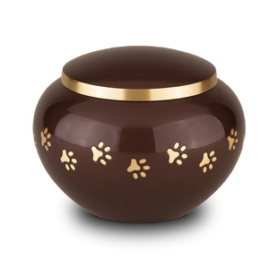 Export Quality Metal Pet Ashes Container Deep Red Brass Pet Cremation <b>Urn</b> Jar Keepsake Box for <b>Cat</b> Dog Funeral - Product Image 3