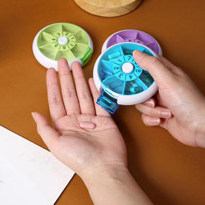 Colorful Plastic <b>Pill</b> Storage <b>Case</b> with Rotating Compartment Design <b>for</b> Daily Medication Organization - Product Image 1