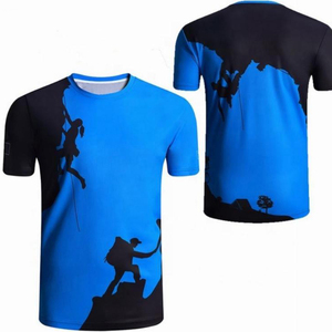 Camiseta de Manga Corta para Hombre, Azul y Negro, de Secado Rápido, Corte Regular, Cuello Redondo, Informal, 100% Algodón, Antiarrugas - Product Image 2
