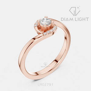 Élégante bague en or blanc 14 carats avec diamant de laboratoire taille ronde 0,146 carats, certifiée IGI, couleur F+, clarté VS+, bijoux de fiançailles et de mariage - Product Image 4