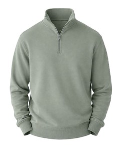 Sudadera Unisex con Cierre de Cremallera, Forro Polar de Poliéster, Color Sólido, Corte Regular, Sudadera Informal de Invierno con Logotipo Frontal con Impresión Digital - Product Image 3
