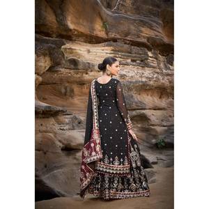 Haut et bas de créateur avec Dupatta pour fête Taille XL - Product Image 5