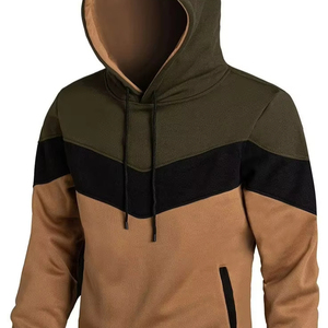<b>Men's</b> Color Blocking Hooded Sweatshirt Regular Fit Knitted Casual Autumn Wear with Pocket Design - Product Image 6