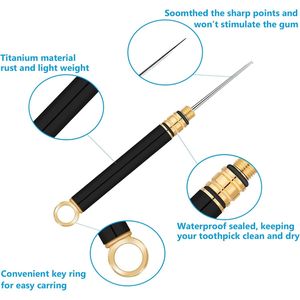 Portable Titanium Toothpick Holder 3 <b>PCS</b> <b>Mini</b> Reusable Stainless Steel Teeth Cleaning Pocket Toothpicks Teeth Kit - Product Image 3