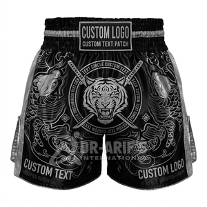 Pantalones Cortos de MMA de Alta Calidad, Duraderos, con Logotipo Personalizado en la Parte Delantera, Cómodos, Elásticos, Transpirables, de Secado Rápido, 100% Poliéster, Unisex, para Artes Marciales - Product Image 2