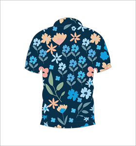 Camisa Polo Azul con Estampado Floral para Hombre, Camisa de Golf Informal de Verano de Manga Corta, Transpirable y Ligera - Product Image 2