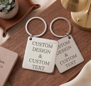Custom Engraved <b>Square</b> Metal Keychain Personalized <b>Key</b> Holder with Custom Text and Logo Gift Item - Product Image 6