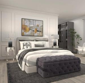 Mesa de Centro Moderna y Elegante de Metal con Diseño de Goteo y Tapa de Vidrio Templado, Muebles Contemporáneos para Sala de Estar - Product Image 2