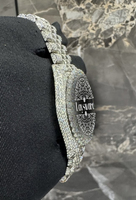 Montre de luxe de haute qualité en acier inoxydable avec cadran rond serti de diamants Moissanite, style Hip Hop pour hommes et femmes