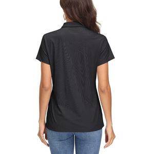 Camiseta de Polo informal de lujo para mujer, ajustada, de manga corta, ligera, antiarrugas, de secado rápido, transpirable, de algodón, de punto sólido a la moda - Product Image 2