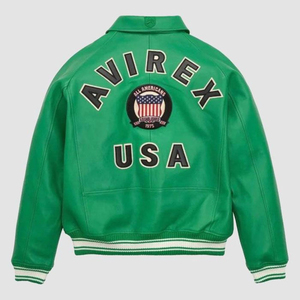 Chaqueta Bomber de Cuero Avirex Personalizable de la Colección Low Moq, Chaqueta Impermeable para Hombre con Cuello Alto y Cierre de Cremallera - Product Image 4