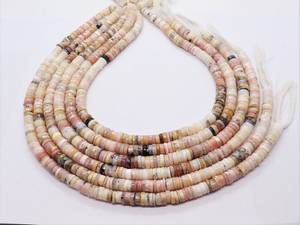 AAA Natural Pink Opal Heishi Tyre Shape <b>Beads</b> 8-9MM Shaded Opal Wheel <b>Beads</b> 16 Inch Pink Opal Shaded Wheel <b>Beads</b> For Jewelry - Product Image 1