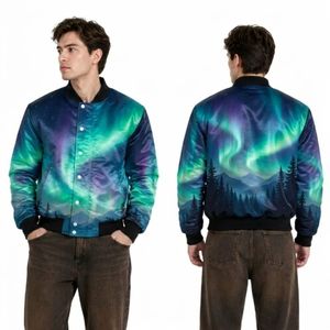 Chaqueta de Satén Suave al Tacto con Sublimación de Cielo Nocturno Estrellado Magenta Indigo Sakura, Chaquetas de Satén Ligeras y Cómodas para Uso Casual - Product Image 3