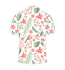 Polo con estampado floral rosa y blanco para hombre, camiseta informal de verano de manga corta con estampado botánico - Product Image 5