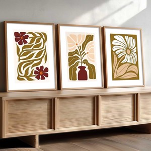 Ensemble d'art mural géométrique triptyque en bois de Sheesham traditionnel Aqdus Saleem - Cadres faits à la main - Product Image 1