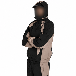 Conjunto de Chaqueta y Pantalones Cortavientos de Alta Calidad Hecho de Paneles de Nailon para Venta al Por Mayor Personalizada, Ropa Casual de Calle para Otoño - Product Image 6