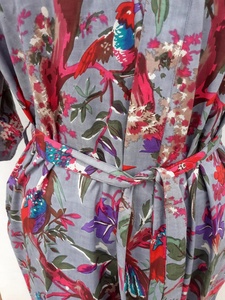 Batas de mujer de algodón 100%, bata Kimono indio estampada con cierre de cordón, transpirable para la temporada de invierno - Product Image 2