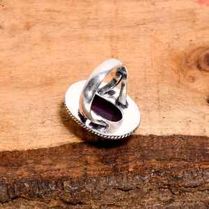 Bague en labradorite rose vintage ovale, argent sterling 925, bijou artisanal en pierre précieuse, bague statement, cadeau pour elle - Product Image 6