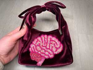 Sac en velours brodé de perles - Product Image 4