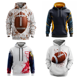 Sweat à capuche de football pour hommes en sublimation, pull-over 100 % polyester, vente en gros - Product Image 4