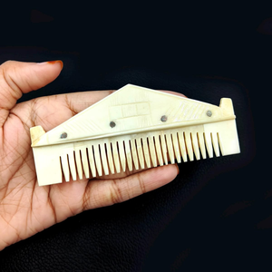 Peine de hueso natural pulido a mano y ecológico de blossom craft india - Product Image 1