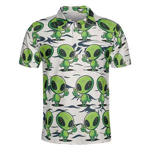 Polo tendance personnalisé pour homme à manches courtes avec imprimé de dessins animés, col rabattu, tissu respirant et léger - Product Image 2