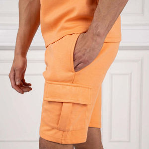 Conjuntos de Shorts de Verano para Hombre, 2 Piezas, para Uso en Exteriores, Camiseta de Manga Corta y Shorts Casuales para Hombre, Color Naranja - Product Image 3