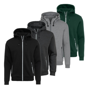 Sweat à capuche zippé intégral pour homme, doublé polaire Sherpa épais, classique, technique, écologique, anti-plis, pour l'hiver - Product Image 4