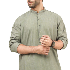 Nouvelle Collection : Ensembles Shalwar Kameez en Coton de Haute Qualité pour Hommes – Tenues Décontractées d'Été pour Fêtes, Style Pakistanais, Grandes Tailles, Respirants et Tricotés, Couleur Unie - Product Image 4