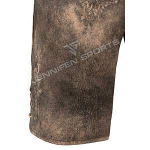 Meistverkaufte Bayerische Kurze Authentische Lederhosen aus Ziegenwildleder für Herren, Oktoberfest-Outfit, Würstfest-Kostüm in Dunkel - Product Image 3
