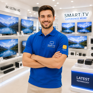 Camiseta Polo Personalizada para Vendedor de Televisores Inteligentes, Uniforme para Personal de Tienda de Electrónica, Ropa de Trabajo de Manga Corta, Camiseta Polo para Empleados de Venta Minorista, OEM ODM - Product Image 1